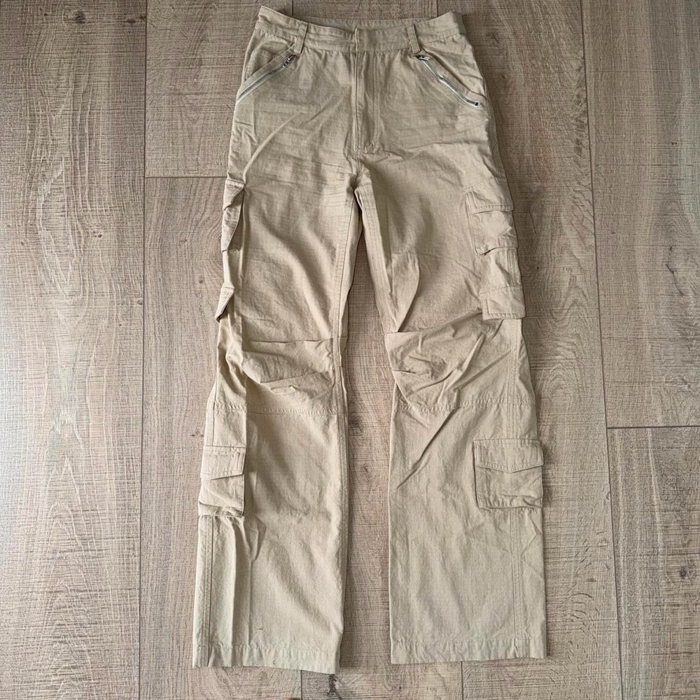 Princess Polly Tan High Waisted Cargo Pants Size 2